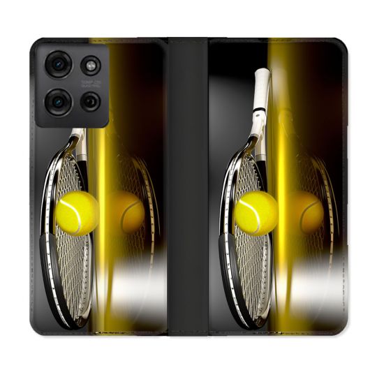 Housse cuir portefeuille Pour Motorola G75 5G Sport Tennis Reflet