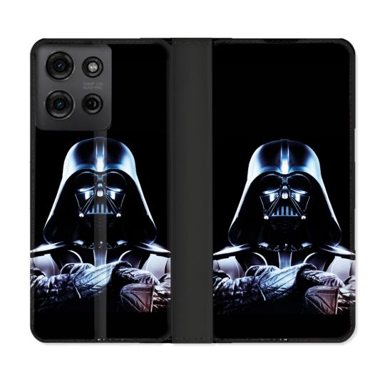 Housse cuir portefeuille Pour Motorola G75 5G Star Wars - Dark Vador Noir