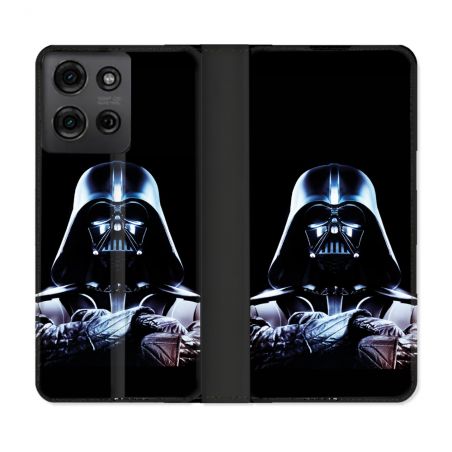 Housse cuir portefeuille Pour Motorola G75 5G Star Wars - Dark Vador Noir