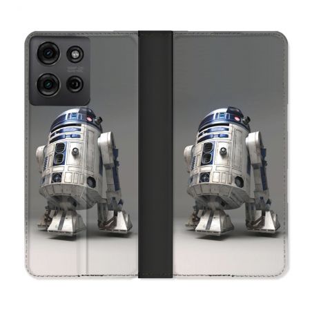 Housse cuir portefeuille Pour Motorola G75 5G Star Wars - R2D2