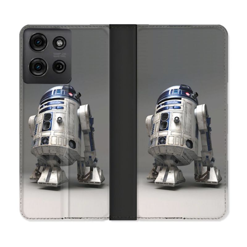 Housse cuir portefeuille Pour Motorola G75 5G Star Wars - R2D2