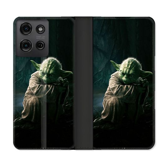 Housse cuir portefeuille Pour Motorola G75 5G Star Wars - Yoda sombre