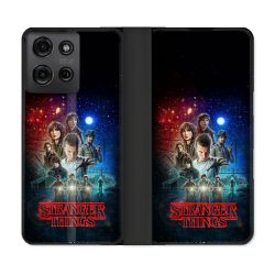 Housse cuir portefeuille Pour Motorola G75 5G Stranger Things Affiche 1