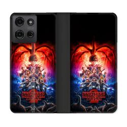 Housse cuir portefeuille Pour Motorola G75 5G Stranger Things Affiche 2