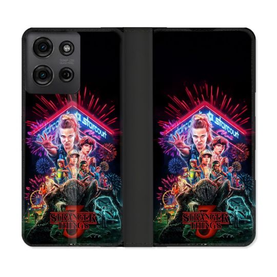 Housse cuir portefeuille Pour Motorola G75 5G Stranger Things Affiche 3
