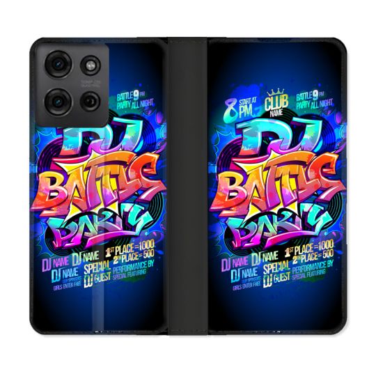 Housse cuir portefeuille Pour Motorola G75 5G Street Art Rap