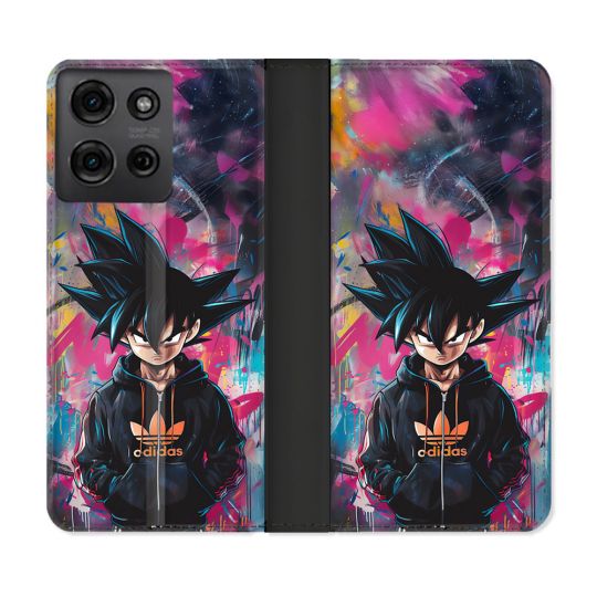 Housse cuir portefeuille Pour Motorola G75 5G Street Art Sangoku