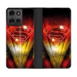 Housse cuir portefeuille Pour Motorola G75 5G Superman Logo