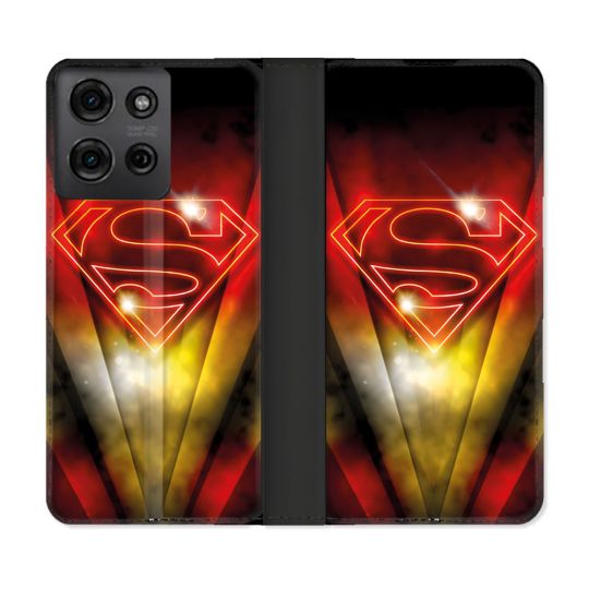 Housse cuir portefeuille Pour Motorola G75 5G Superman Logo