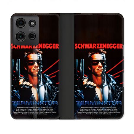 Housse cuir portefeuille Pour Motorola G75 5G Terminator