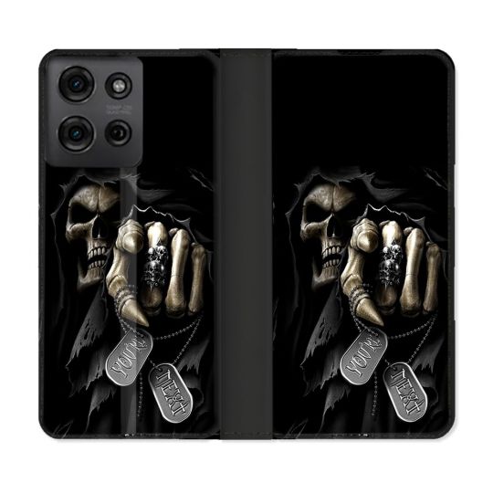 Housse cuir portefeuille Pour Motorola G75 5G Tete de Mort Your Next