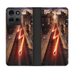 Housse cuir portefeuille Pour Motorola G75 5G The Flash City