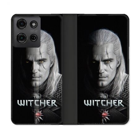 Housse cuir portefeuille Pour Motorola G75 5G The Witcher Noir