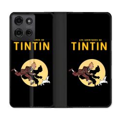 Housse cuir portefeuille Pour Motorola G75 5G Tintin Classique