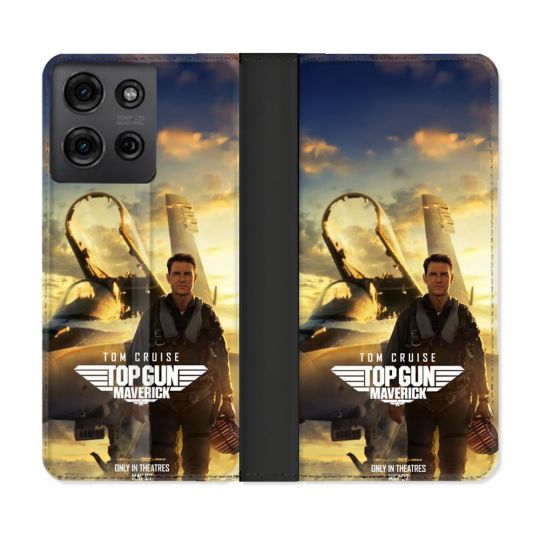 Housse cuir portefeuille Pour Motorola G75 5G Top Gun