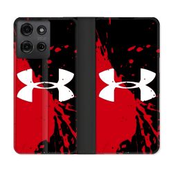 Housse cuir portefeuille Pour Motorola G75 5G Under Armour