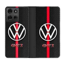 Housse cuir portefeuille Pour Motorola G75 5G Volkwagen Line
