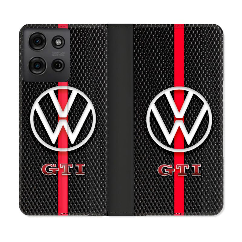 Housse cuir portefeuille Pour Motorola G75 5G Volkwagen Line
