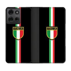 Housse cuir portefeuille Pour Motorola G75 5G Voyage Italie 3 Noir
