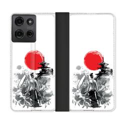 Housse cuir portefeuille Pour Motorola G75 5G Voyage Japon Femme