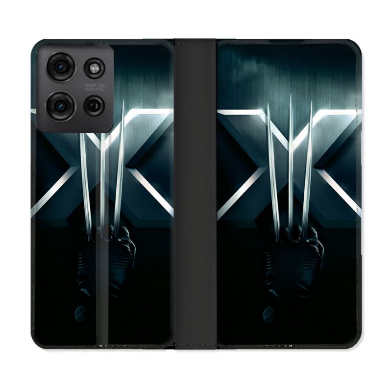 Housse cuir portefeuille Pour Motorola G75 5G Xmen