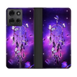 Housse cuir portefeuille Pour Motorola G75 5G Zen Attrape Reve Papillon
