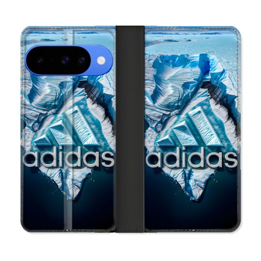 Housse cuir portefeuille Pour Google Pixel 10 Adidas Iceberg