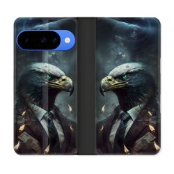Housse cuir portefeuille Pour Google Pixel 10 Animal Aigle Business