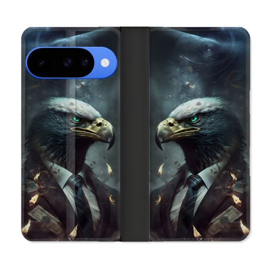 Housse cuir portefeuille Pour Google Pixel 10 Animal Aigle Business