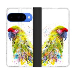Housse cuir portefeuille Pour Google Pixel 10 Animal Perroquet Jaune
