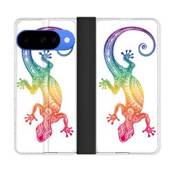 Housse cuir portefeuille Pour Google Pixel 10 Animal Salamandre Color