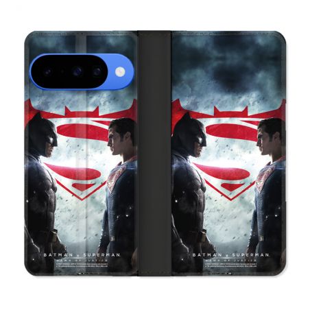 Housse cuir portefeuille Pour Google Pixel 10 Batman VS Superman