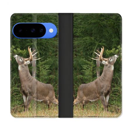 Housse cuir portefeuille Pour Google Pixel 10 Chasse Cerf