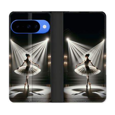Housse cuir portefeuille Pour Google Pixel 10 Danseuse Lumière