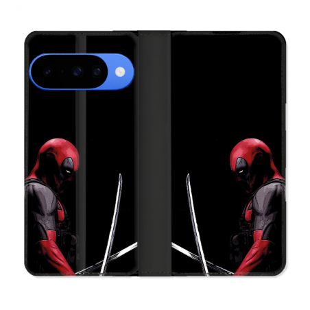 Housse cuir portefeuille Pour Google Pixel 10 Deadpool Epee