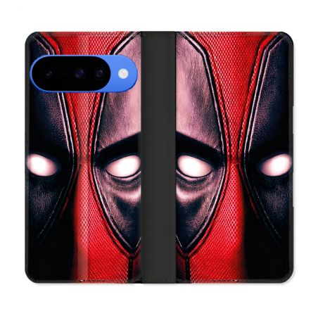 Housse cuir portefeuille Pour Google Pixel 10 Deadpool Yeux