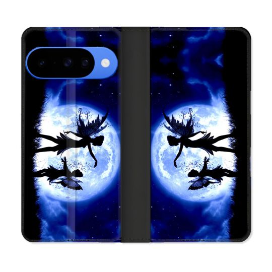 Housse cuir portefeuille Pour Google Pixel 10 Fantastique Fee Lune