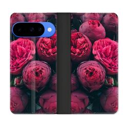 Housse cuir portefeuille Pour Google Pixel 10 Fleur Pivoine