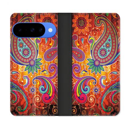 Housse cuir portefeuille Pour Google Pixel 10 Fleur Psychedelic