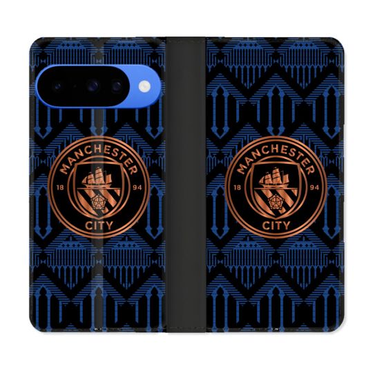 Housse cuir portefeuille Pour Google Pixel 10 Foot Manchester City