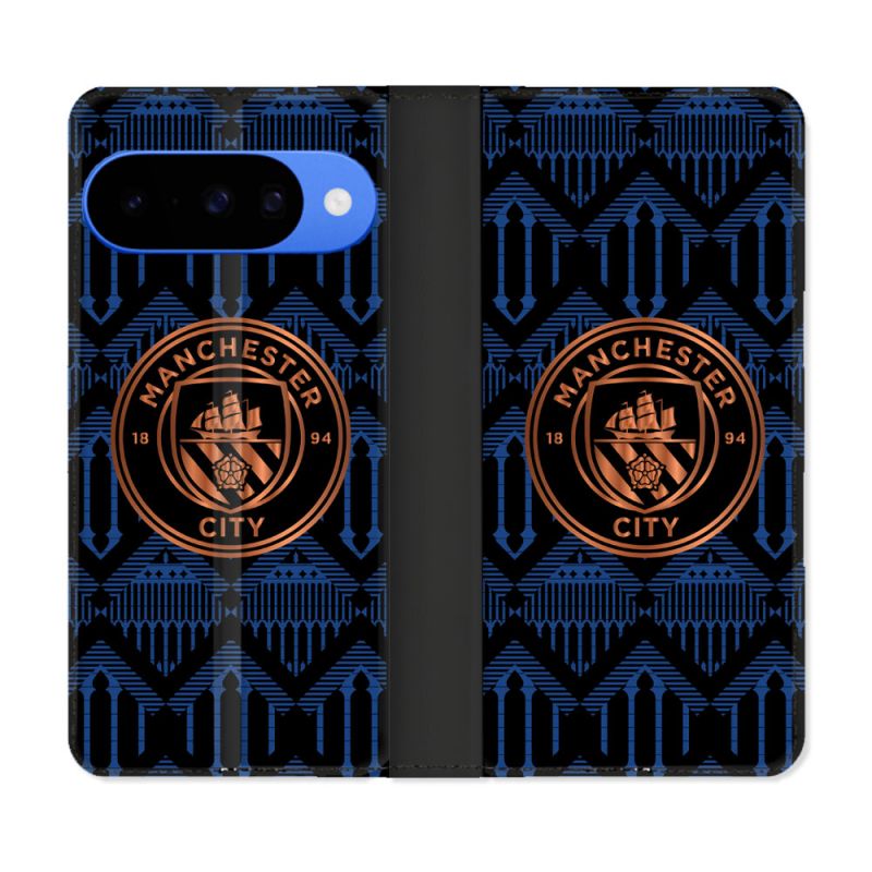 Housse cuir portefeuille Pour Google Pixel 10 Foot Manchester City