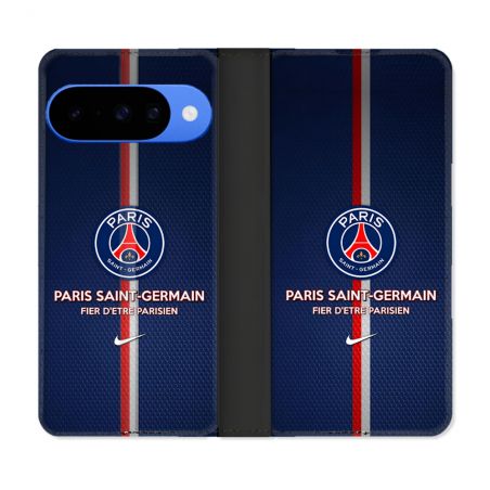 Housse cuir portefeuille Pour Google Pixel 10 Foot PSG Fier