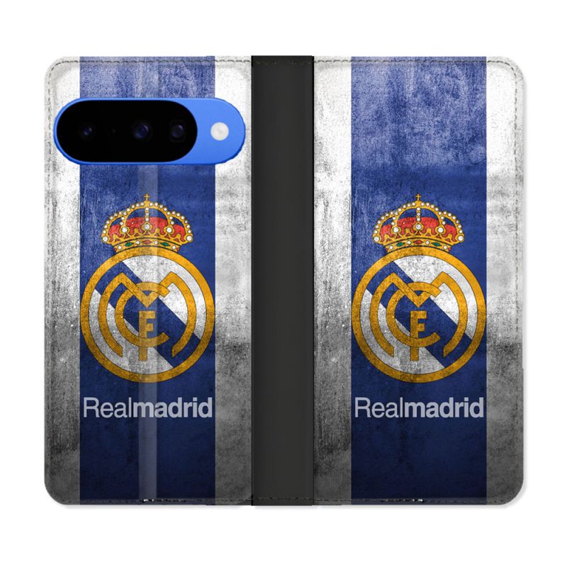 Housse cuir portefeuille Pour Google Pixel 10 Foot Real Madrid