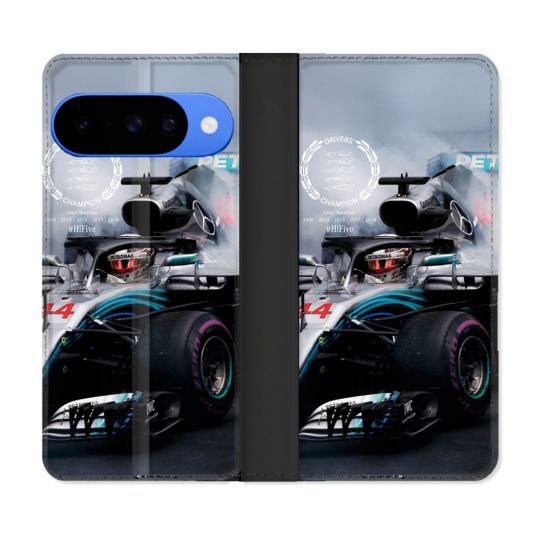 Housse cuir portefeuille Pour Google Pixel 10 Formule 1 F1 Mercedes Petronas