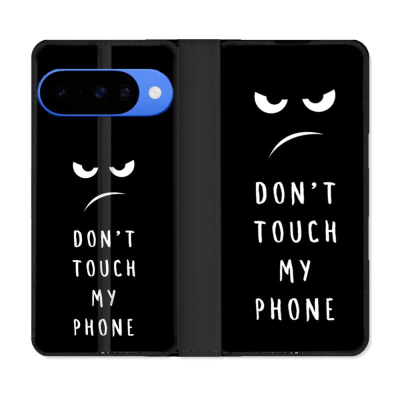 Housse cuir portefeuille Pour Google Pixel 10 Humour Don't Touch