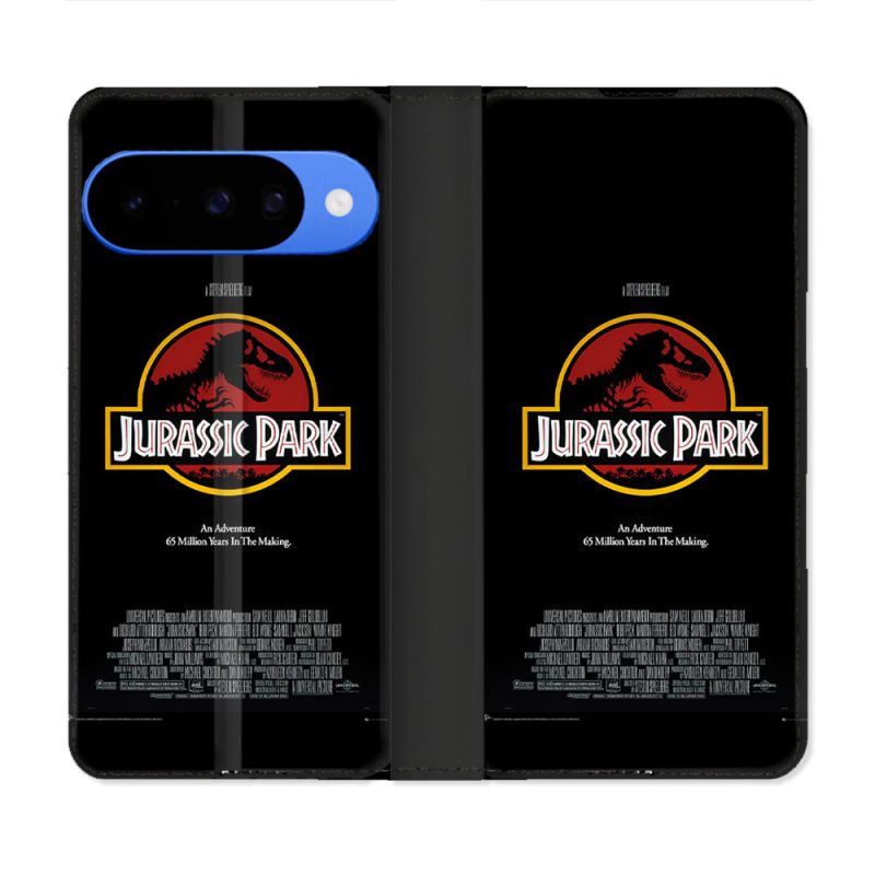 Housse cuir portefeuille Pour Google Pixel 10 Jurassic Park Affiche