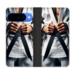 Housse cuir portefeuille Pour Google Pixel 10 Kimono Ceinture