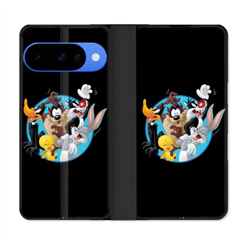 Housse cuir portefeuille Pour Google Pixel 10 Looney Tunes