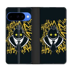 Housse cuir portefeuille Pour Google Pixel 10 Manga Assassination Classroom Kuro Noir