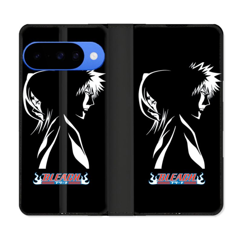 Housse cuir portefeuille Pour Google Pixel 10 Manga Bleach Duo